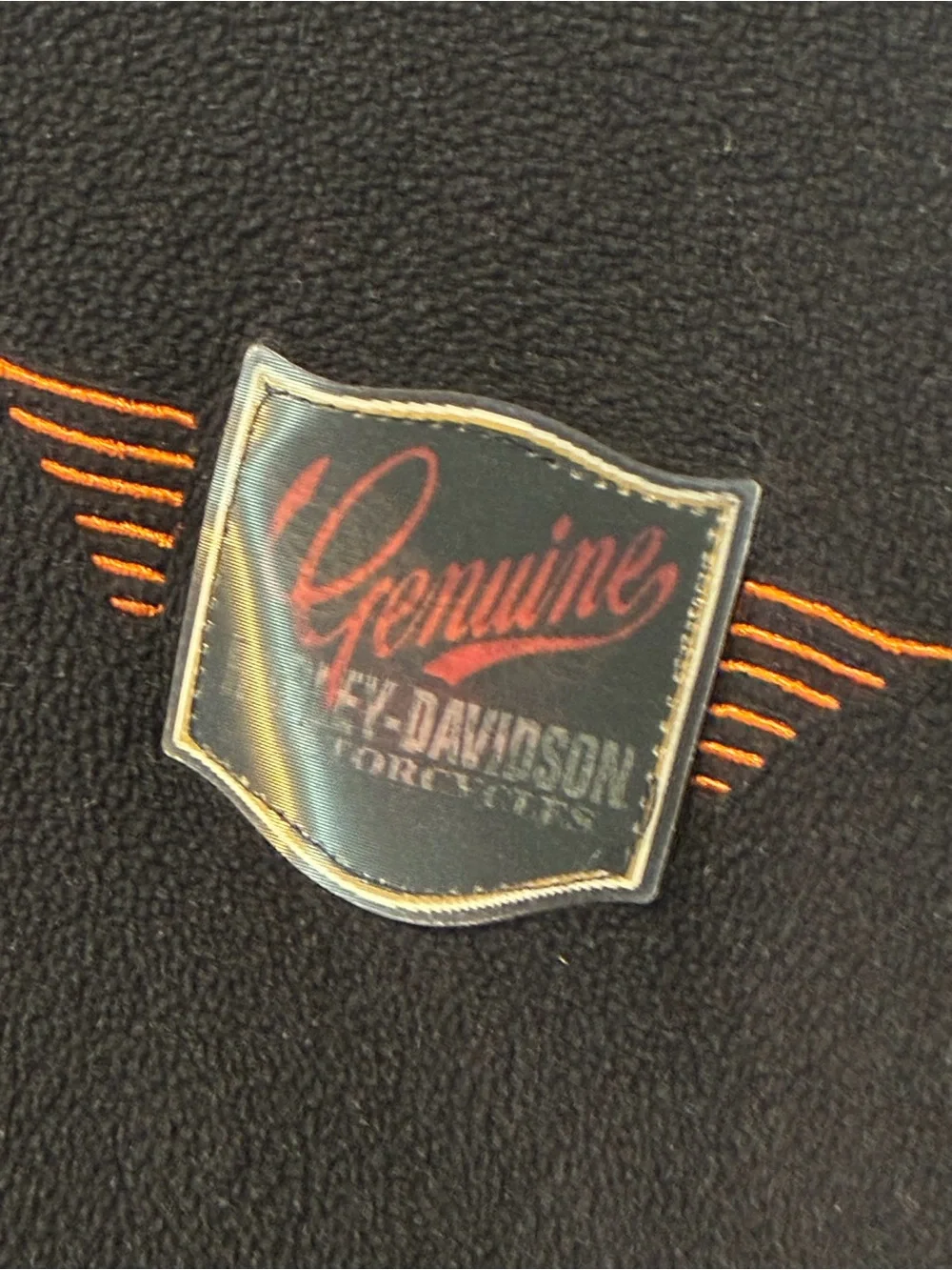 Harley-Davidson Black Fleece Pullover Jacket Size 12/14 Holographic Patch